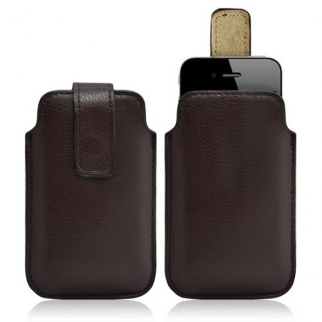 Housse coque étui pochette marron pour Apple Iphone 4/4S