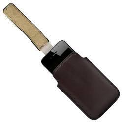 Housse coque étui pochette marron pour Apple Iphone 4/4S