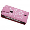 Housse étui coque pour Sony Ericsson Xperia Kyno motif fleurs couleur rose pâle + stylet luxe + film écran