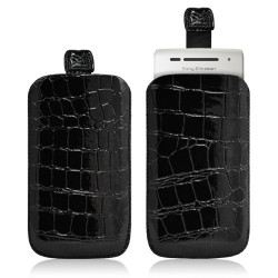 Housse coque étui pochette style croco pour Sony Ericsson Xperia x8