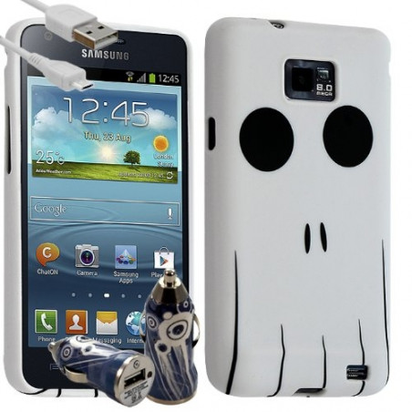 Housse Coque pour Samsung Galaxy S2 Motif KJ15 + Chargeur auto