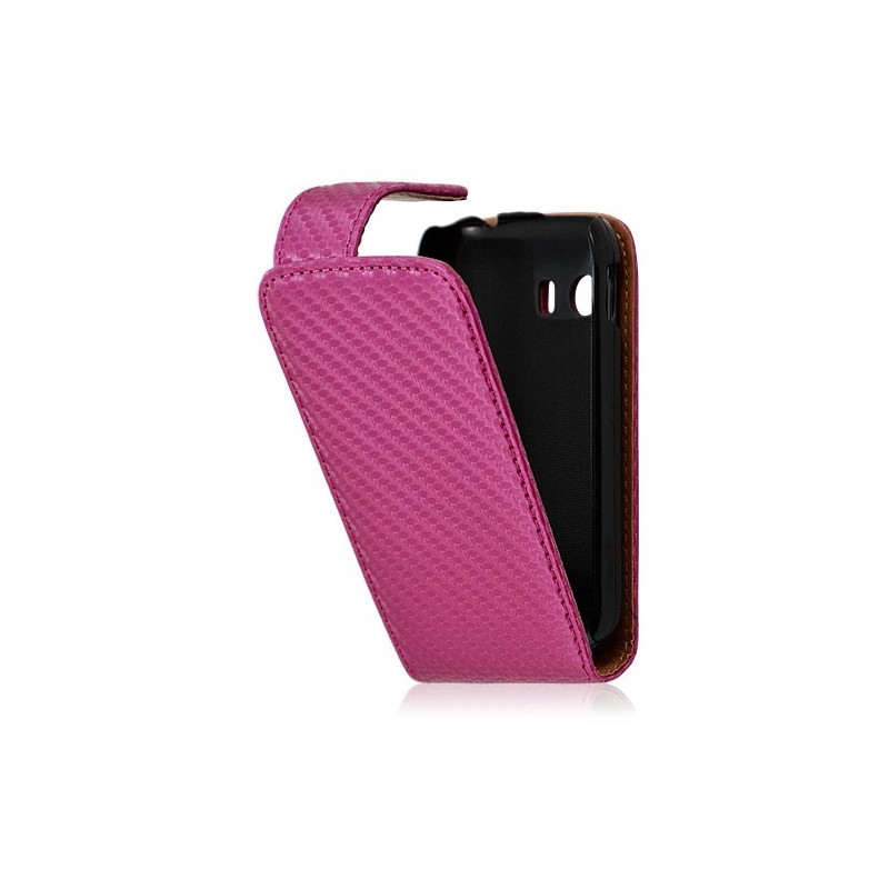 Housse coque étui gaufré pour Samsung Galaxy Y S5360 couleur rose fushia + Film Protecteur