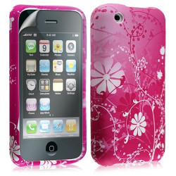 Housse étui coque en gel pour Apple Iphone 3G 3GS avec motifs + film protection