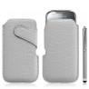 Housse coque étui pochette style croco pour Samsung Galaxy Naos i5801 + Stylet