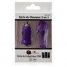 Chargeur voiture allume cigare USB + Cable data couleur violet pour Sony Ericsson : Vivaz / Vivaz pro / Xperia PLAY / Xperia X10