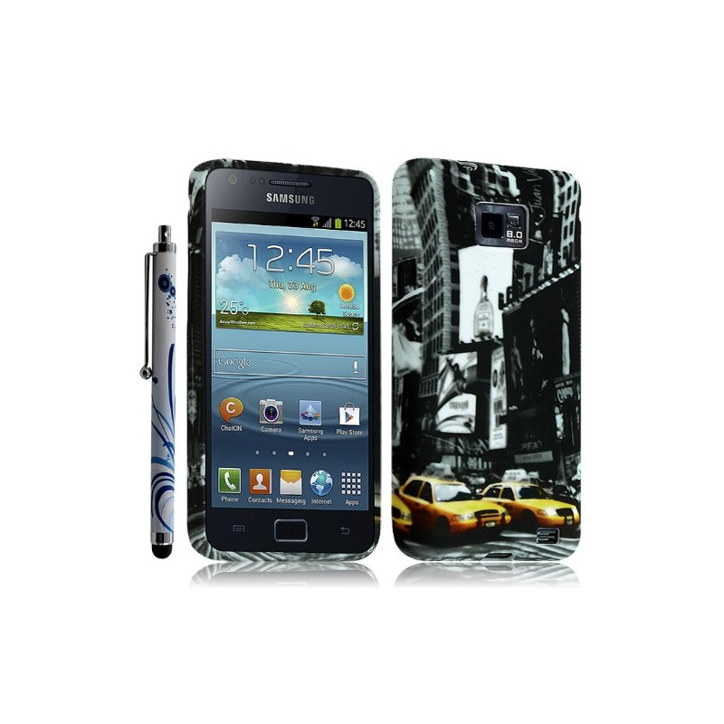 Housse Coque pour Samsung Galaxy S2 Motif LM06 + Stylet