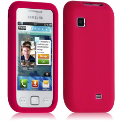 Housse Etui Coque Silicone pour Samsung Wave 575 couleur rose fushia