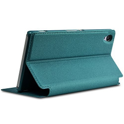Housse Coque Etui à rabat latéral Fonction Support Couleur Turquoise pour Sony Xperia Z3 + Film de protection