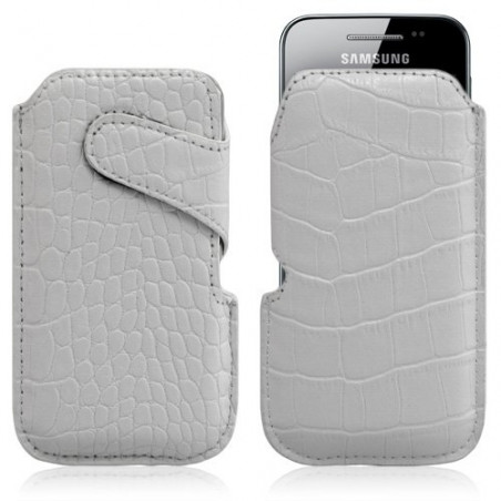 Housse coque étui pochette style croco pour Samsung Galaxy Ace S5830