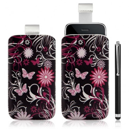 Housse coque étui pochette pour Apple Iphone 3G/3GS avec motif + Stylet luxe