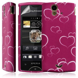 Housse coque étui en gel pour Sony Ericsson Xperia Ray avec motif + Film protecteur