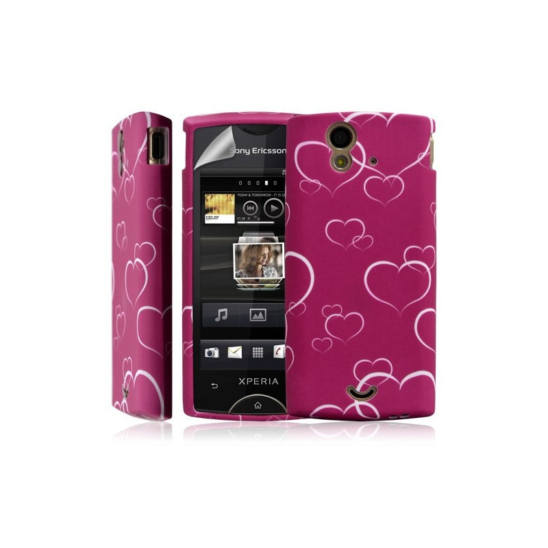 Housse coque étui en gel pour Sony Ericsson Xperia Ray avec motif + Film protecteur