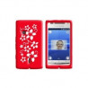 housse étui coque souple rouge motif fleurs pour sony ericsson Xperia X8