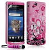 Housse coque étui gel pour Sony Ericsson Xperia Arc / Arc S avec motif HF17 + Mini stylet