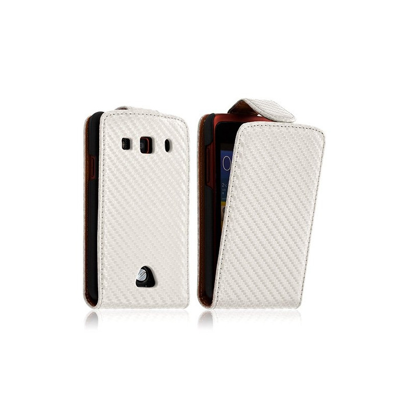 Housse coque étui gaufré pour Samsung Galaxy Xcover couleur blanc nacré