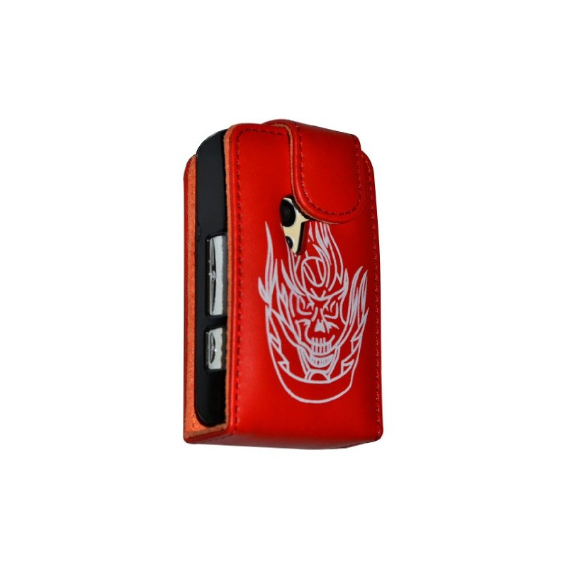 Housse coque étui Rouge Tête de Mort pour Sony Ericsson Xperia X10 Mini + Film de protection d'écran