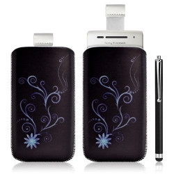 Housse coque étui pochette pour Sony Ericsson Xperia X8 avec motif + Stylet luxe