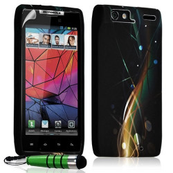 Housse étui coque en gel pour Motorola Razr XT910 avec motif + Mini stylet + Film protecteur