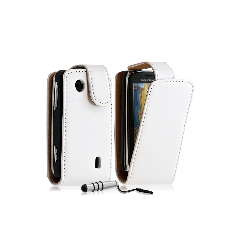 Housse coque etui pour Sony Ericsson Txt Pro CK15i couleur Blanc + Mini Stylet + Film Ecran