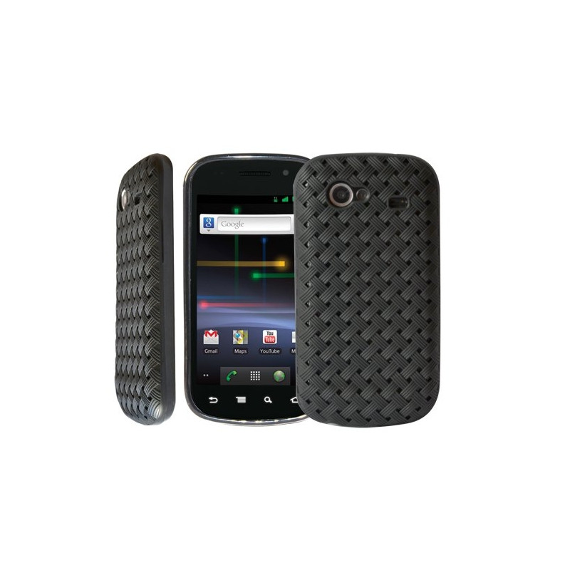 housse étui coque souple tressée grise pour Samsung Nexus S i9020 + Film de protection