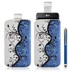 Housse coque étui pochette pour LG Optimus 2X avec motif + Stylet luxe