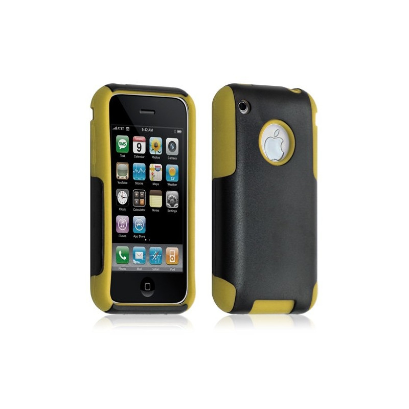 Housse étui coque pour Apple Iphone 3G/3GS couleur jaune + Film de protection