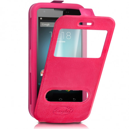 Housse Coque Etui S-view Universel Couleur Rose Fushia pour Archos 50b Platinium