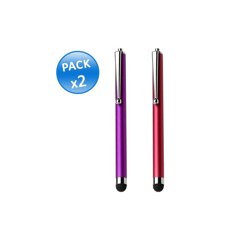 Pack x2 stylets luxe pour tout smartphone écran tactile Alcatel, Acer, Archos, Asus, Yezz, HTC, Huawei, LG, Meizu