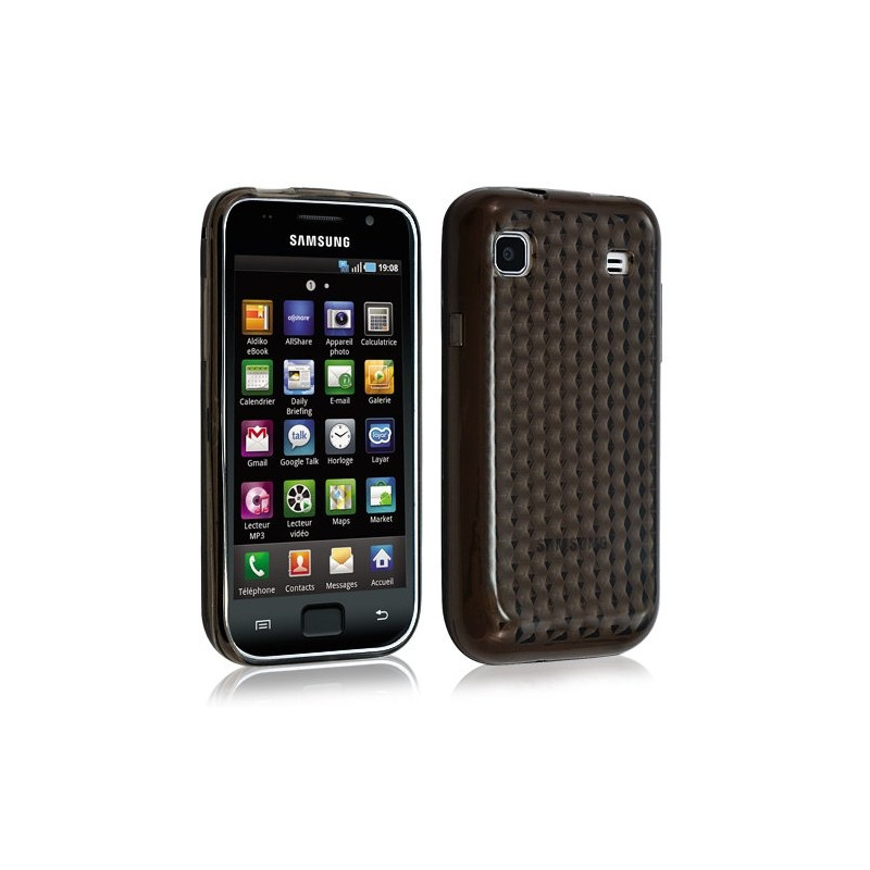 Housse étui coque gel pour Samsung Galaxy SCL i9003 motif couleur noir transparent