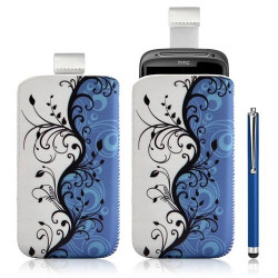 Housse coque étui pochette pour HTC Sensation avec motif + Stylet luxe