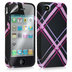 Housse étui coque en gel pour Apple Iphone 4 / 4S avec motifs + film protecteur