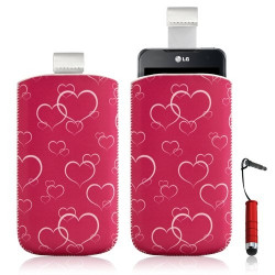 Housse coque étui pochette pour LG Optimus 2X avec motif + Stylet mini