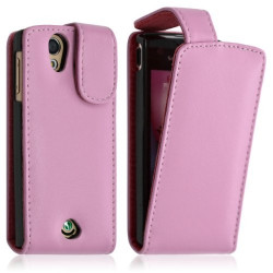 Housse coque etui pour Sony Ericsson XPERIA Ray couleur rose + film protecteur