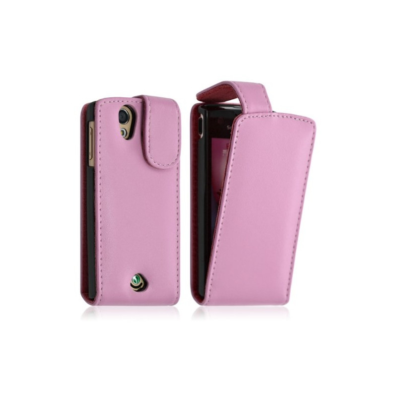 Housse coque etui pour Sony Ericsson XPERIA Ray couleur rose + film protecteur