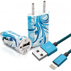 Chargeur (CV02) Secteur Voiture + 2 Câbles USB Type C pour OnePlus Nord N100