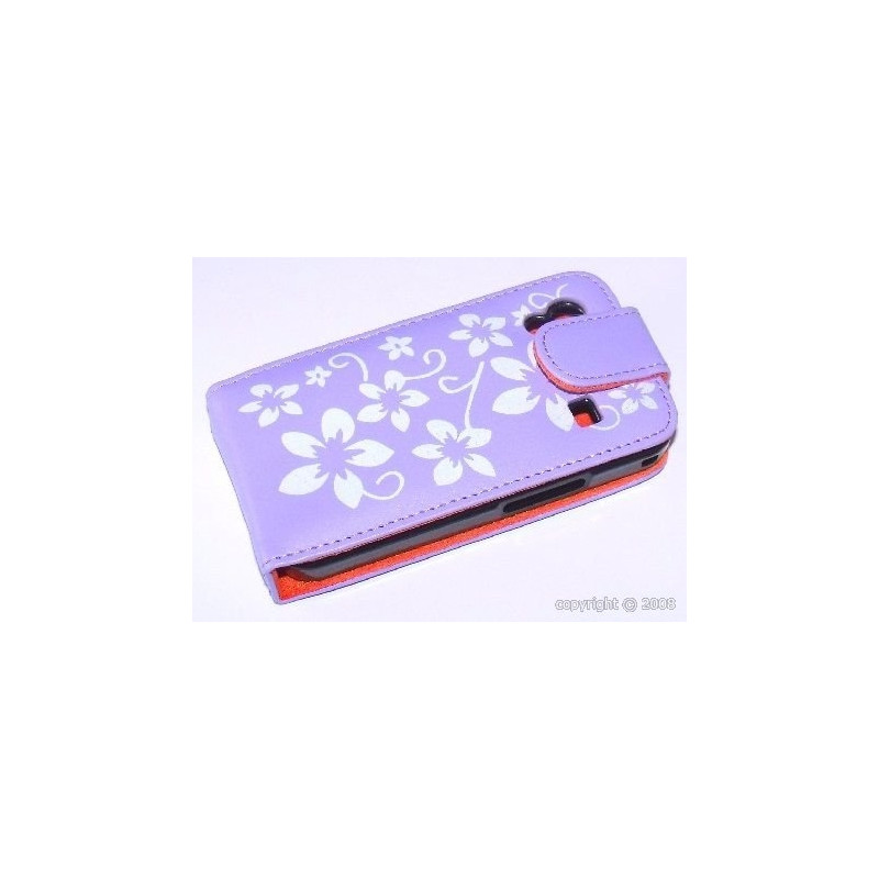 housse etui coque pour Samsung S5830 Galaxy Ace motif fleur violet