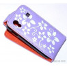 housse etui coque pour Samsung S5830 Galaxy Ace motif fleur violet