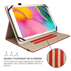 Étui Support Range Document Universel L Rouge pour Tablette Danew Dslide 1013QC