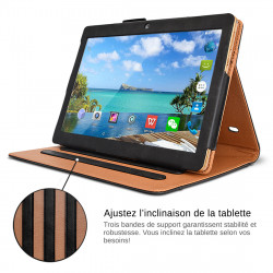 Etui de Protection et Support Bleu pour Tablette Teeno HD 10,1 pouces