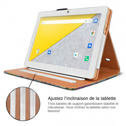 Etui Universel Attaches Support Couleur Noir pour Tablette 10.1"