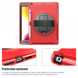 Coque Protection Intégrale Support (Noir) pour Apple iPad 8 10.2 Pouces (2020)