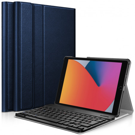 Étui de Protection Slim (Noir) + Clavier Bluetooth pour Apple iPad 7 10.2 Pouces (2019)