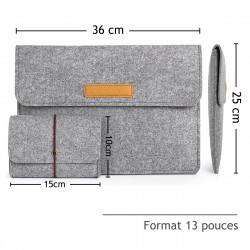 Sacoche Housse de Protection (S-Gris Clair) pour Apple MacBook Pro 13"