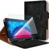 Pack Etui (Noir) + Clavier Azerty + Verre Flexible pour Archos Core 101 3G V2 10,1 pouces