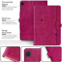 Clavier AZERTY + Étui de Protection Rose Fuschia pour Samsung Galaxy Tab A8 (2022) 10.5"