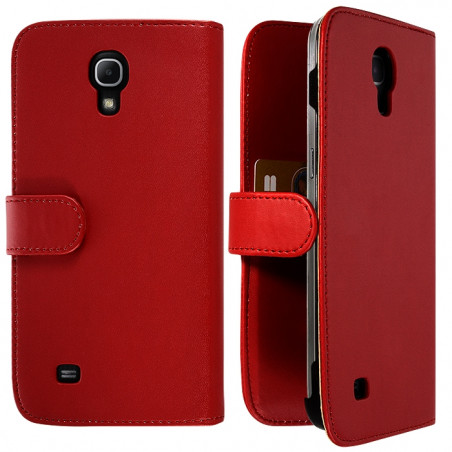 Housse Coque Etui Portefeuille pour Samsung Galaxy Mega 6.3 Couleur Rouge