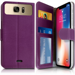 Etui Portefeuille Violet (Ref.4-C) pour Smartphone Altice SX41
