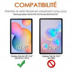 Verre Trempé Protection d'écran pour Samsung Galaxy Tab S6 Lite P610 - 10.4 Pouces