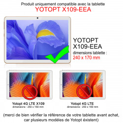 Étui de Protection Support (R01-Rose Fuschia) pour Tablette Yotopt X109-EEA 10,1 Pouces