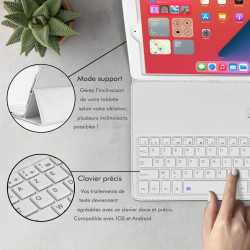 Étui Noir Clavier Azerty Bluetooth pour Apple iPad Pro 12.9 Pouces 2020